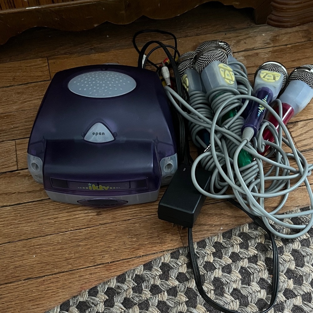 Vintage Y2K Purple Karaoke Machine with CD Collection